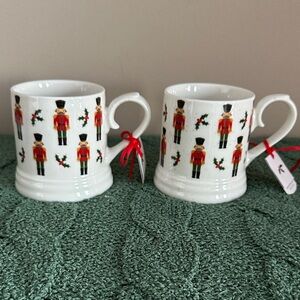 Eaton Fine Dining Festive Holiday Nutcracker Mugs Holly Berry NEW!